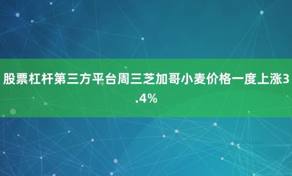 股票杠杆第三方平台　　周三芝加哥小麦价格一度上涨3.4%